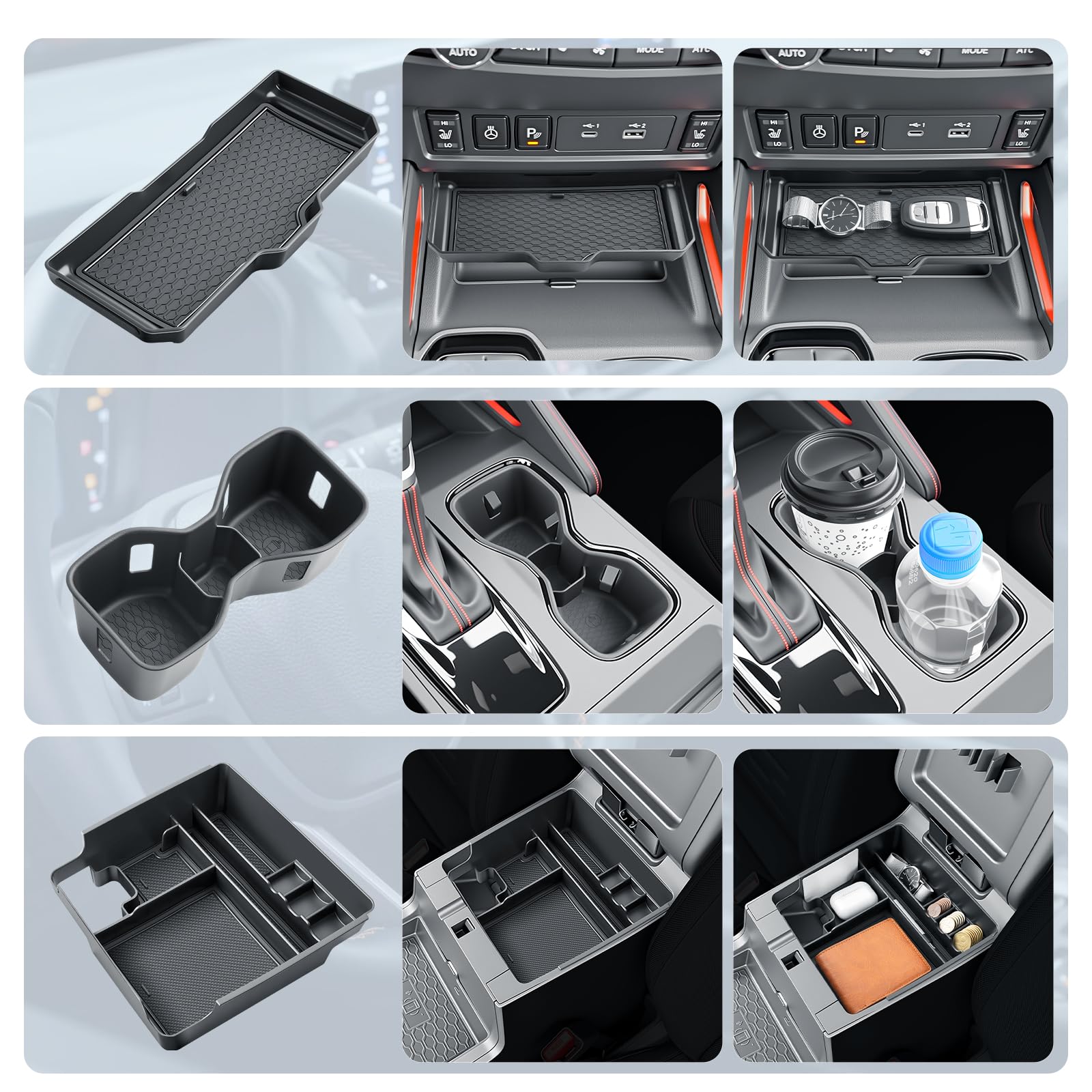 BIBIBO closeup of tray compartments highlighting secure organization and quick access
