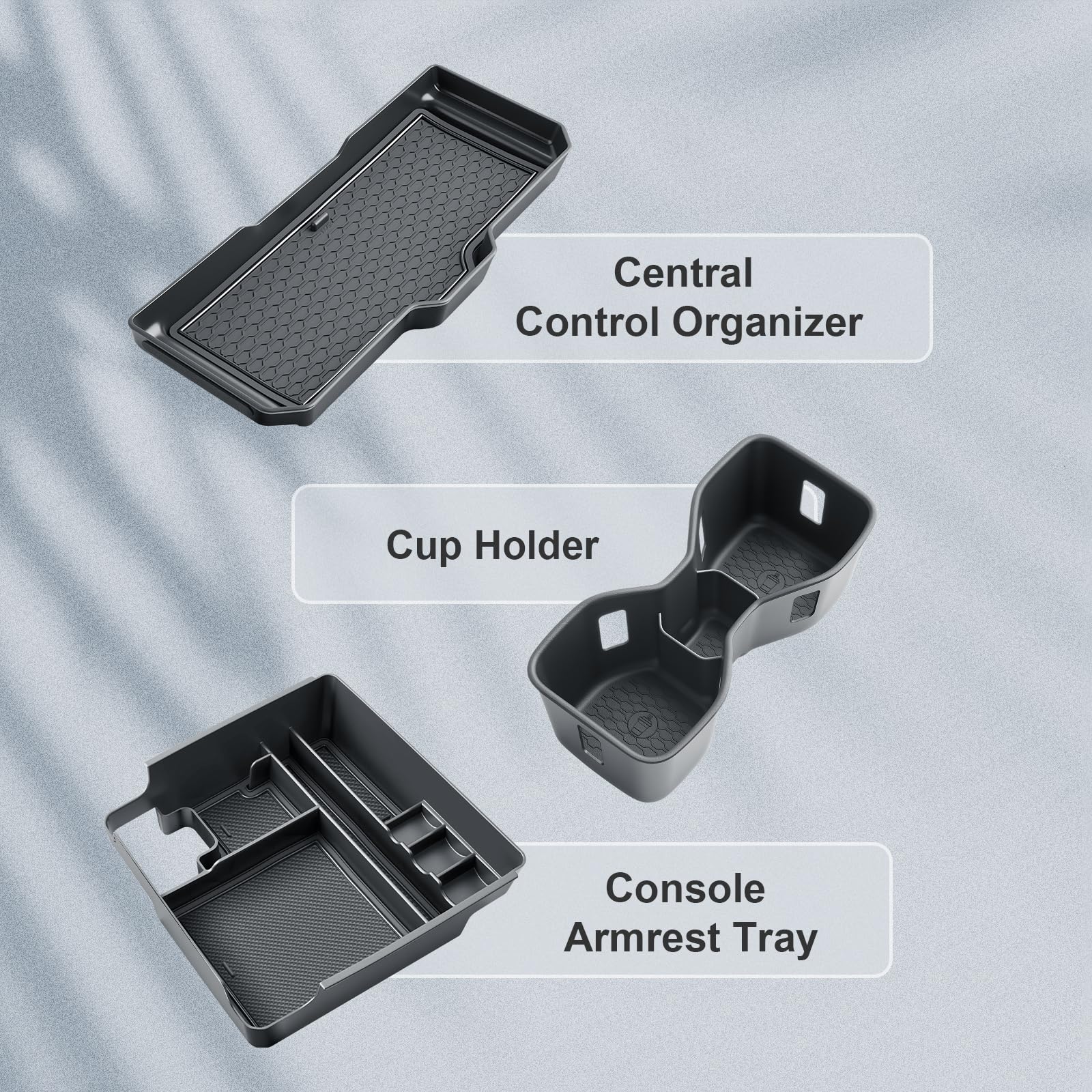 BIBIBO tray holding phone, keys and coins keeping items visible and within reach