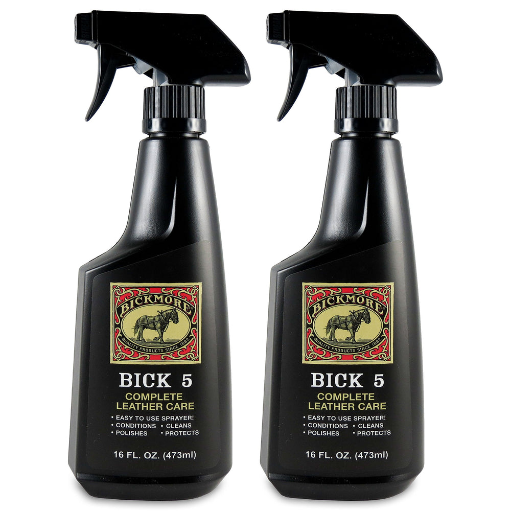 Bickmore Bick 5 front spray bottle shows convenient application for leather