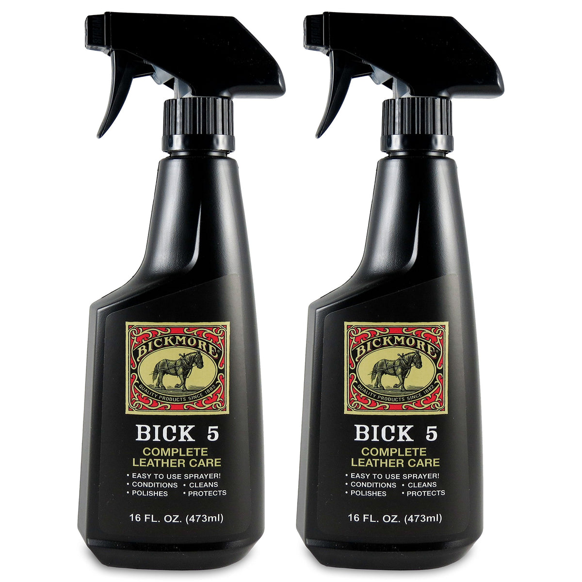 Bickmore Bick 5 front spray bottle shows convenient application for leather
