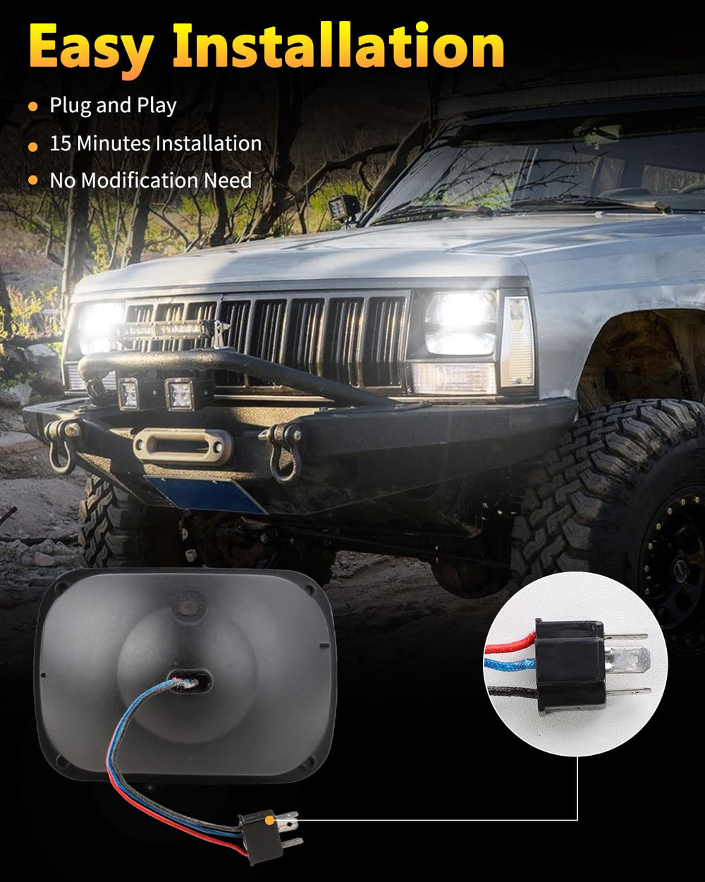 BICYACO wiring harness and connector kit for quick plug-and-play installation
