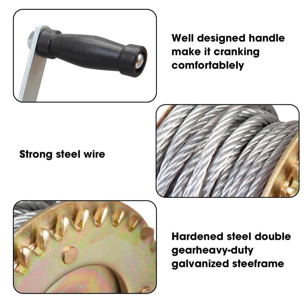 BIG RED anti-slip handle detail offering secure grip for comfortable cranking