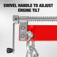 BIG RED side view with chains attached, demonstrates balanced load distribution