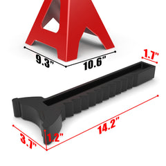 BIG RED wide pyramid foot base detail showing stability and floor grip benefits