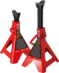 BIG RED front view of pair showing red finish and sturdy frame for secure support