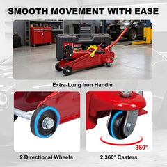 BIG RED handle and release valve close-up for controlled lowering and ease