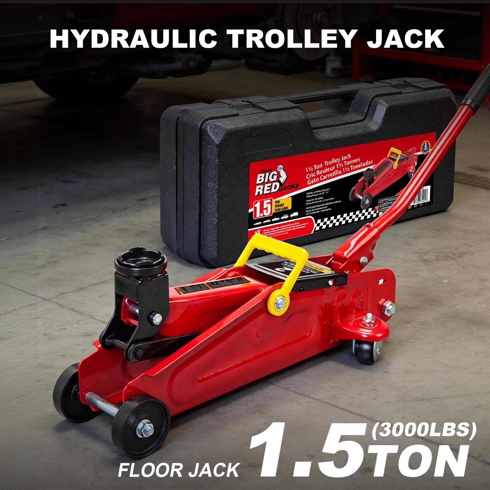 BIG RED size comparison next to a toolbox showing portable scale advantage