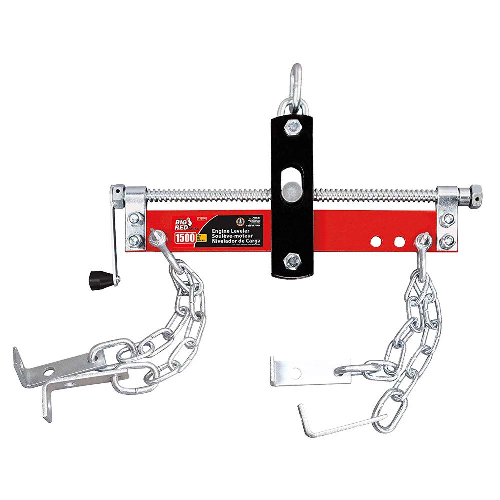BIG RED Torin front view showing full leveler and load hooks for clear visual selection