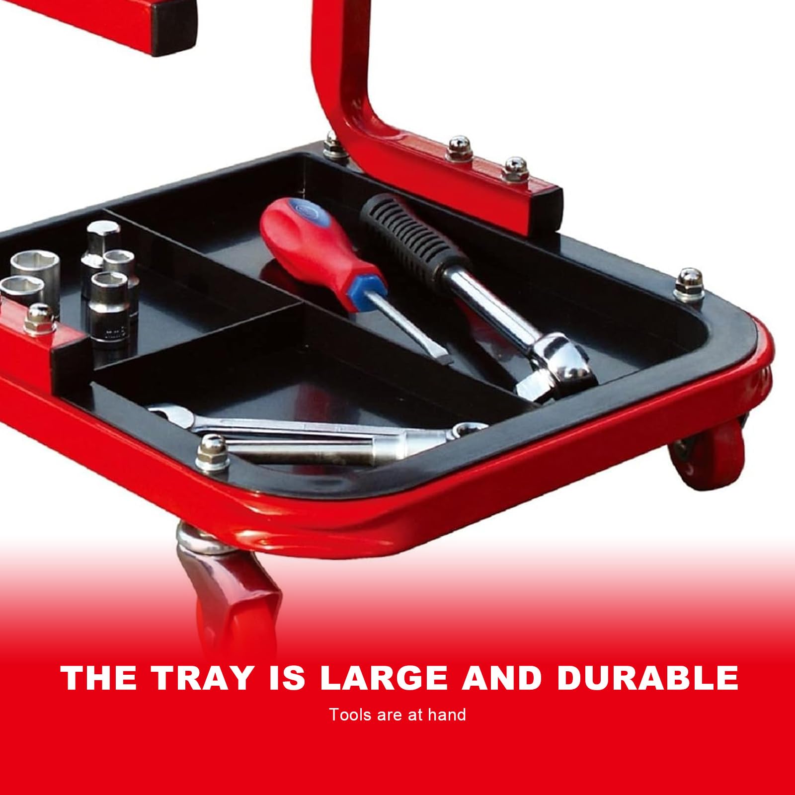 BIG RED size comparison with person showing scale and ergonomic working height