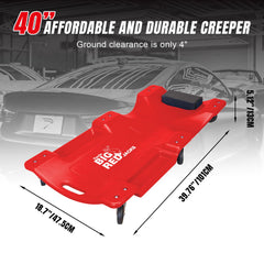 BIG RED padded headrest close-up providing neck support and added comfort
