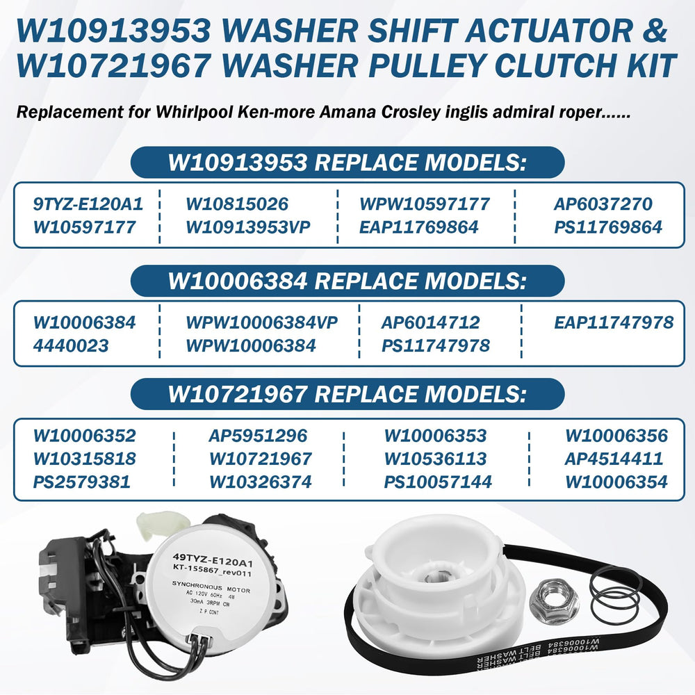 BigHead all kit parts laid out to simplify washer repair and part identification