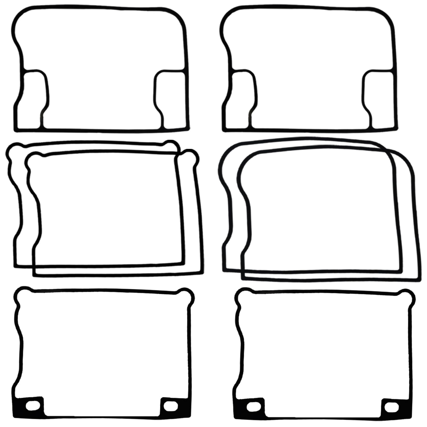 BIGLKNM intake manifold gasket with O-rings laid out for easy identification