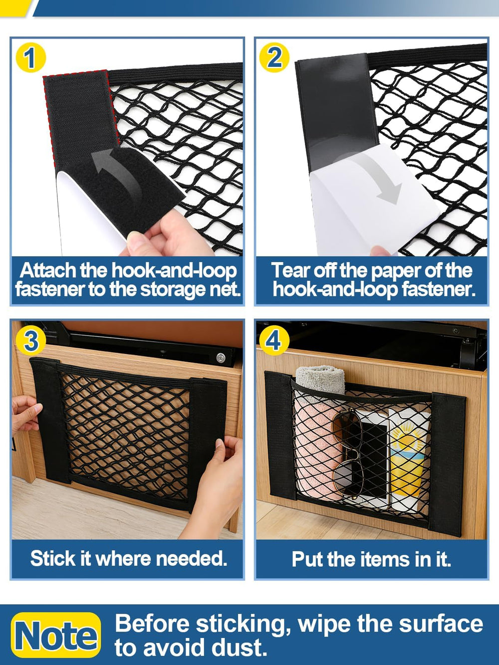 Bigmeta adhesive strip detail demonstrating secure, no-drill attachment