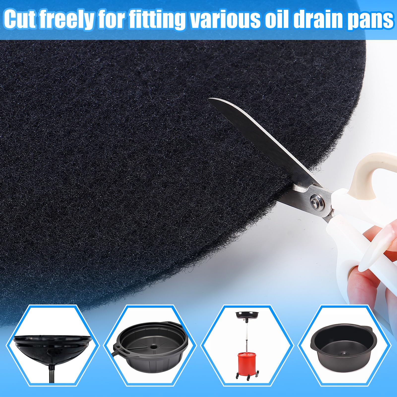 Bigmeta saturated pad absorbing oil into material illustrating containment and reduced splatter