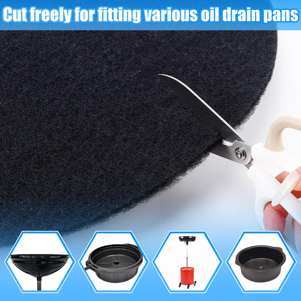 Bigmeta saturated pad absorbing oil into material illustrating containment and reduced splatter