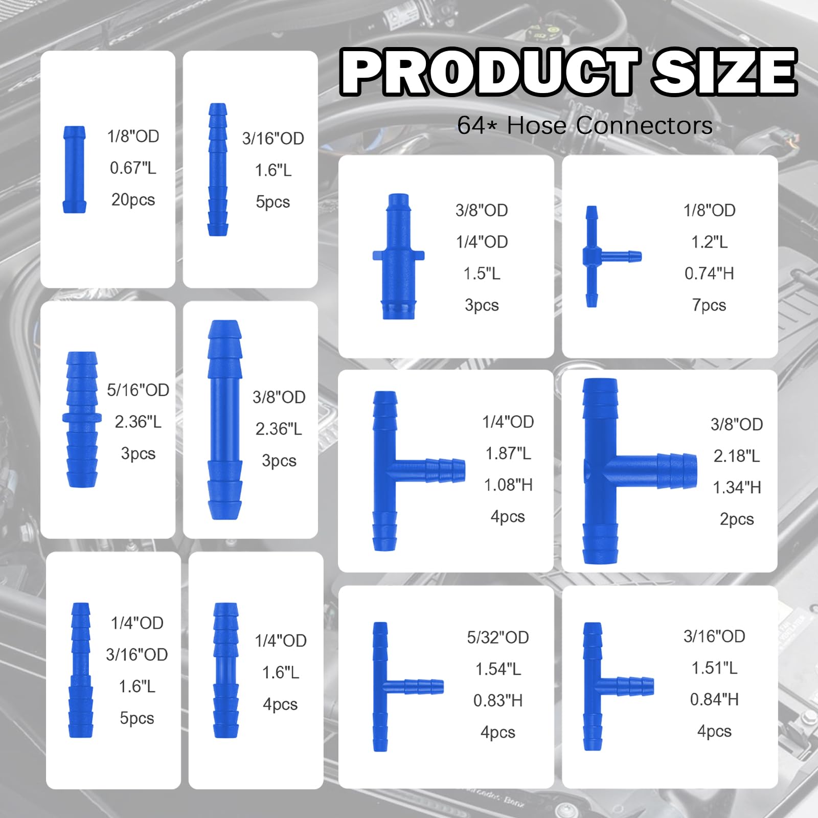 BILEKSU connectors array demonstrating variety for straight, T and reducer joins