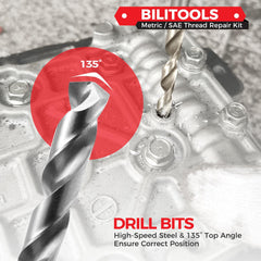 BILITOOLS 304 stainless inserts array illustrating durable replacement threads