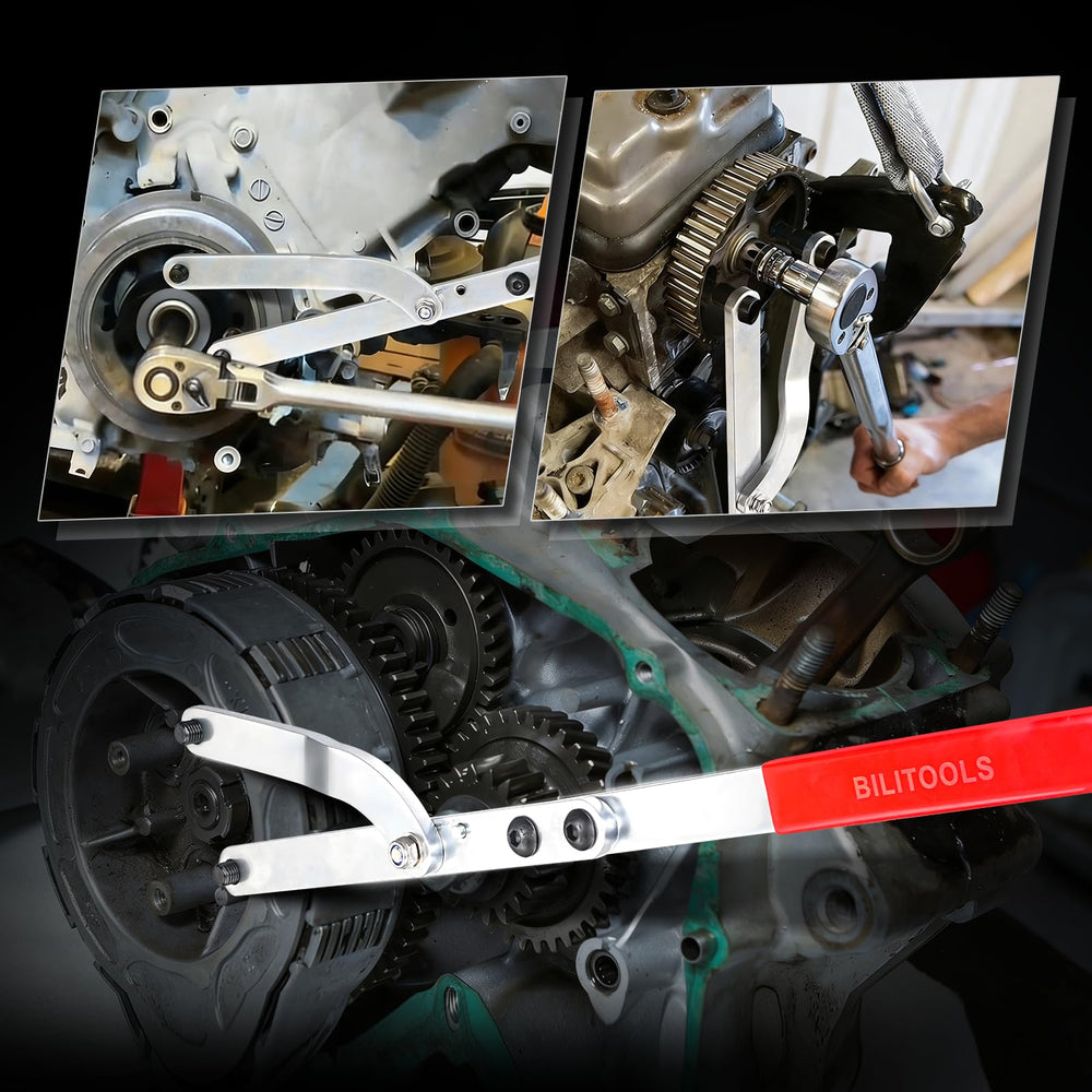 BILITOOLS adjustment range display illustrating wide fit for various pulley diameters