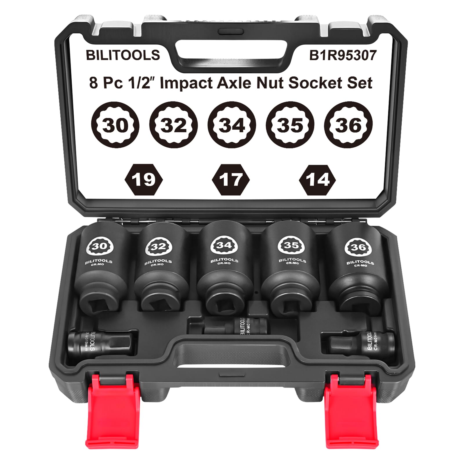BILITOOLS case with all axle sockets visible, organized for fast selection