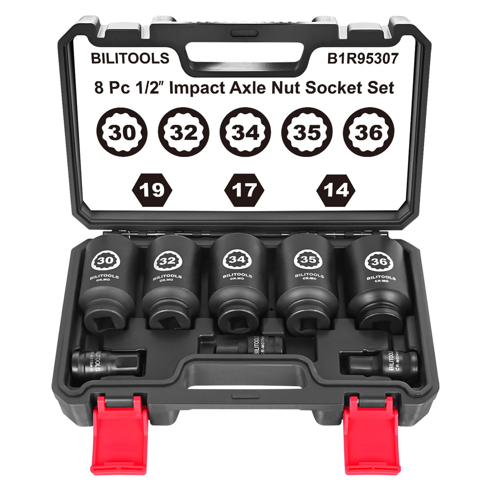 BILITOOLS case with all axle sockets visible, organized for fast selection