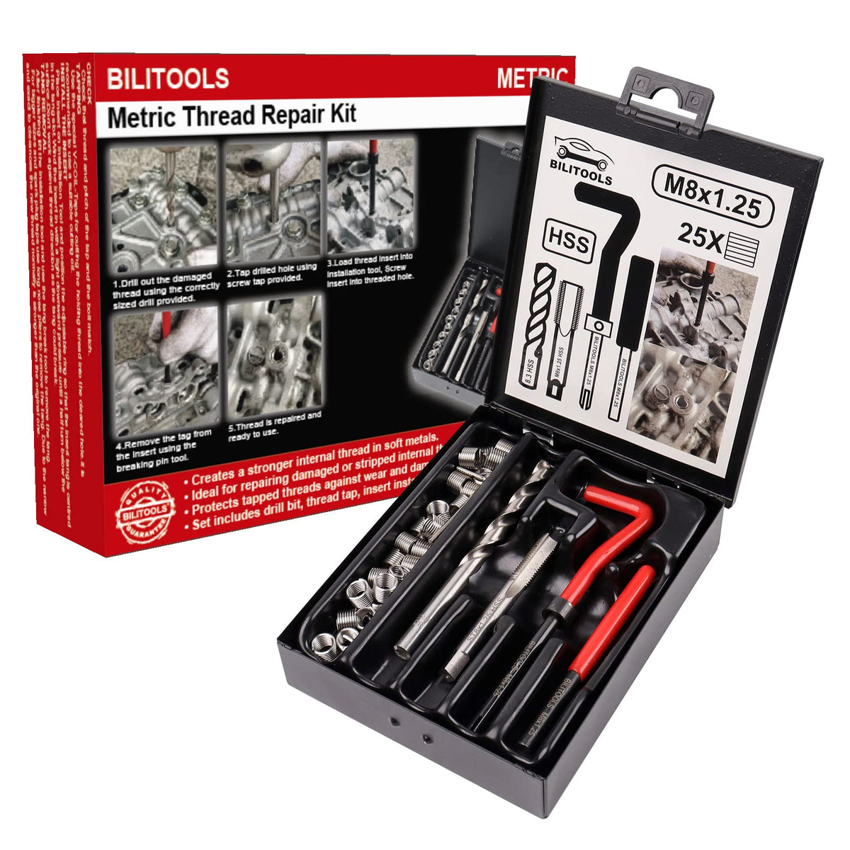 BILITOOLS iron case front showing compact organized storage and easy transport