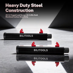 BILITOOLS compressor attached to motorcycle rear shock demonstrating safe removal