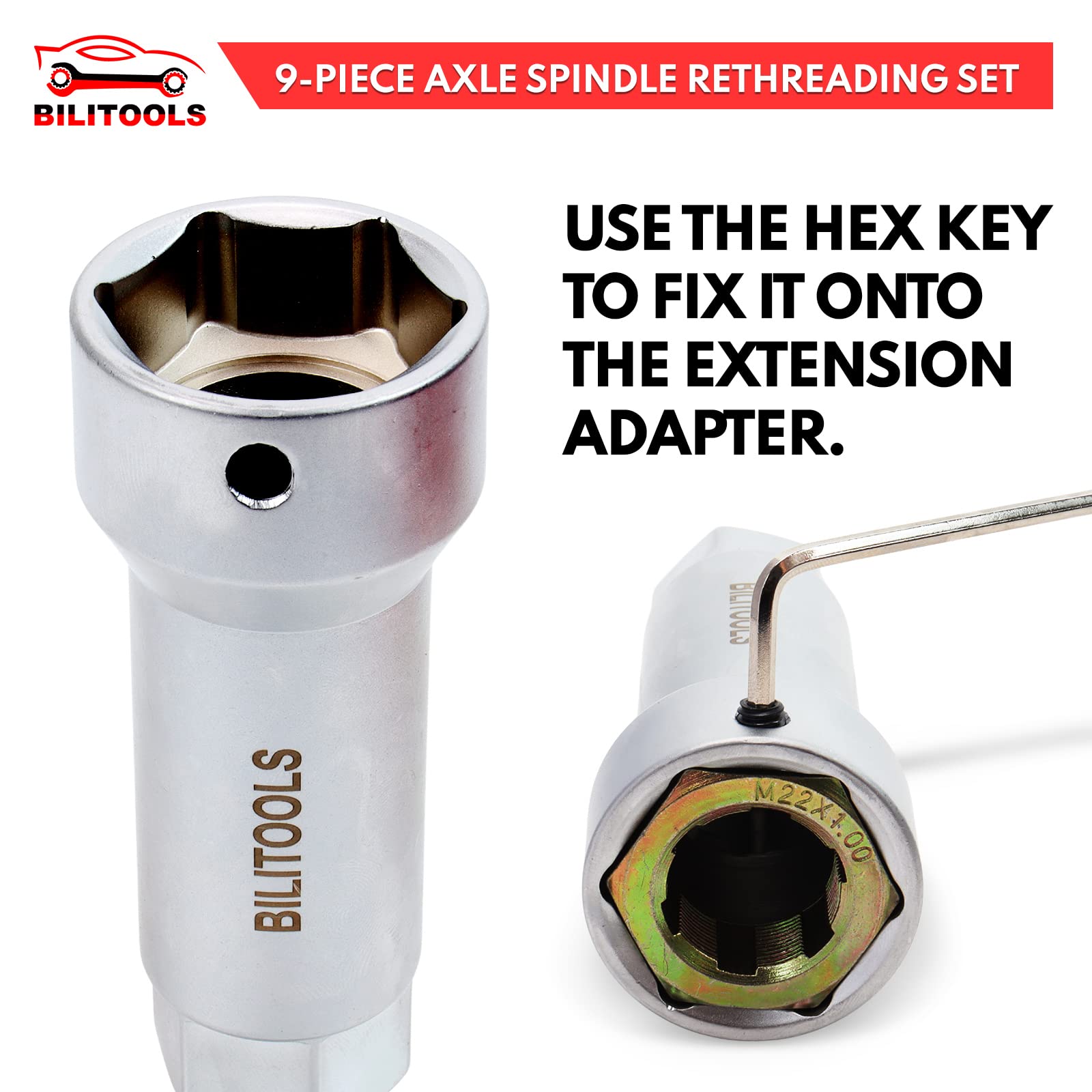 BILITOOLS extension bar and handle detail offering extra reach and leverage