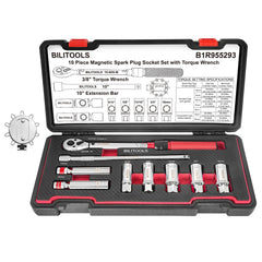 BILITOOLS front packaging showing full spark plug socket kit and benefits