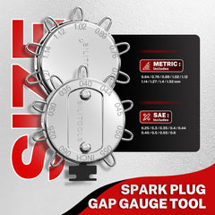 BILITOOLS gap tool and labeled feeler blades for precise spark plug gap setting