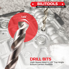 BILITOOLS stainless inserts pack close-up showing durable corrosion-resistant threads