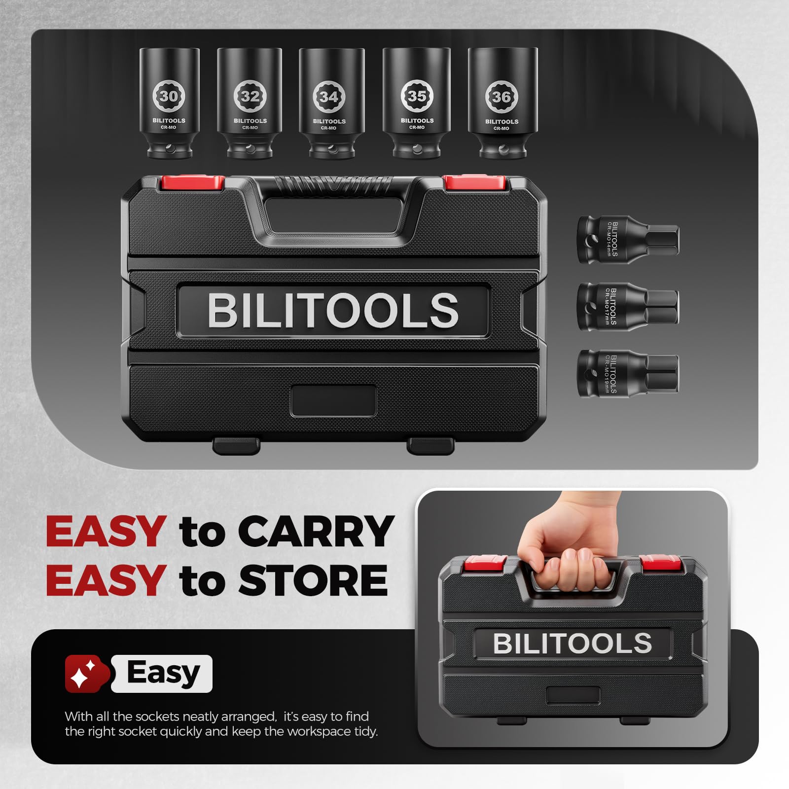 BILITOOLS tools staged in garage setting to speed axle and hub repairs