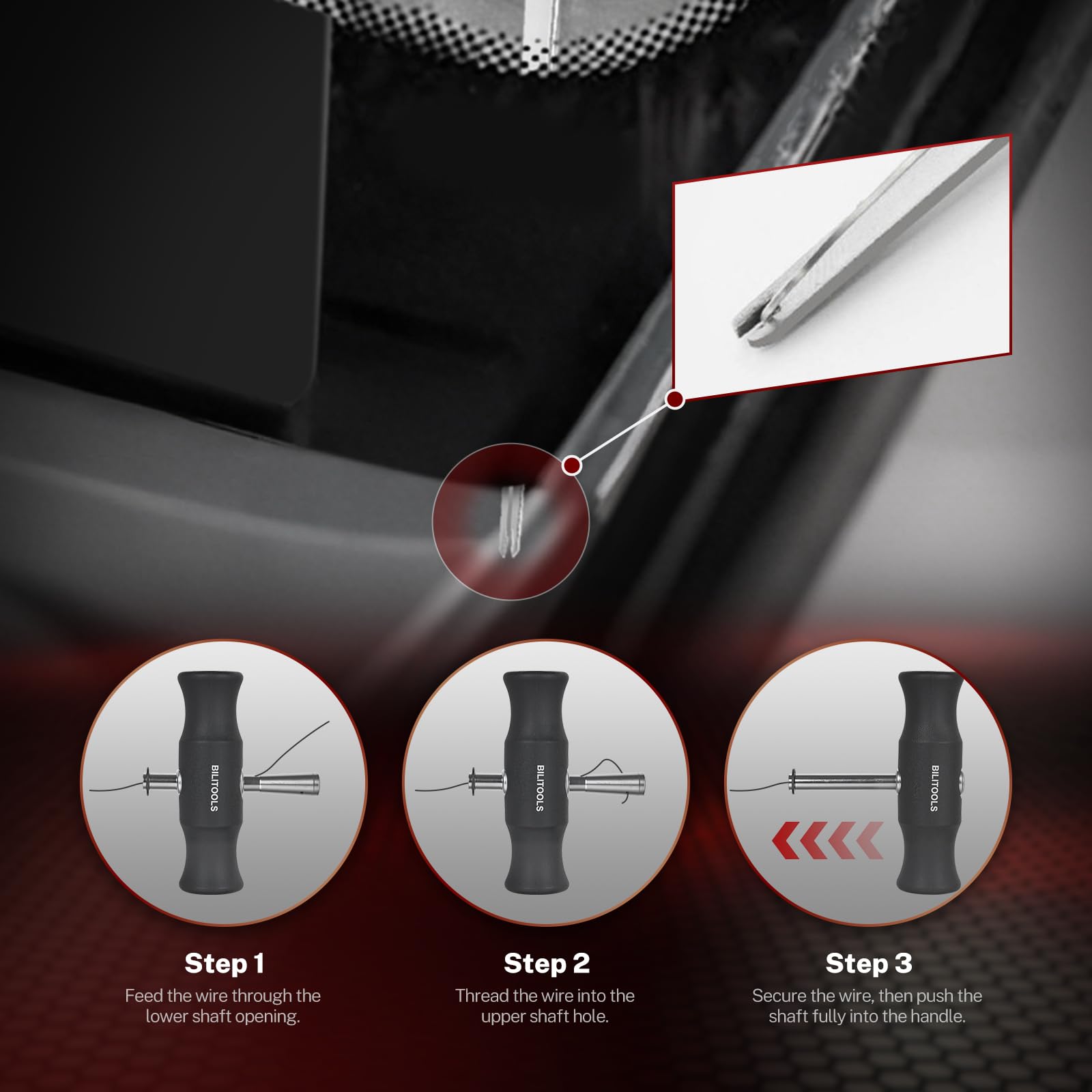 BILITOOLS piercing awl tip, starts wire feed in tight corners easily
