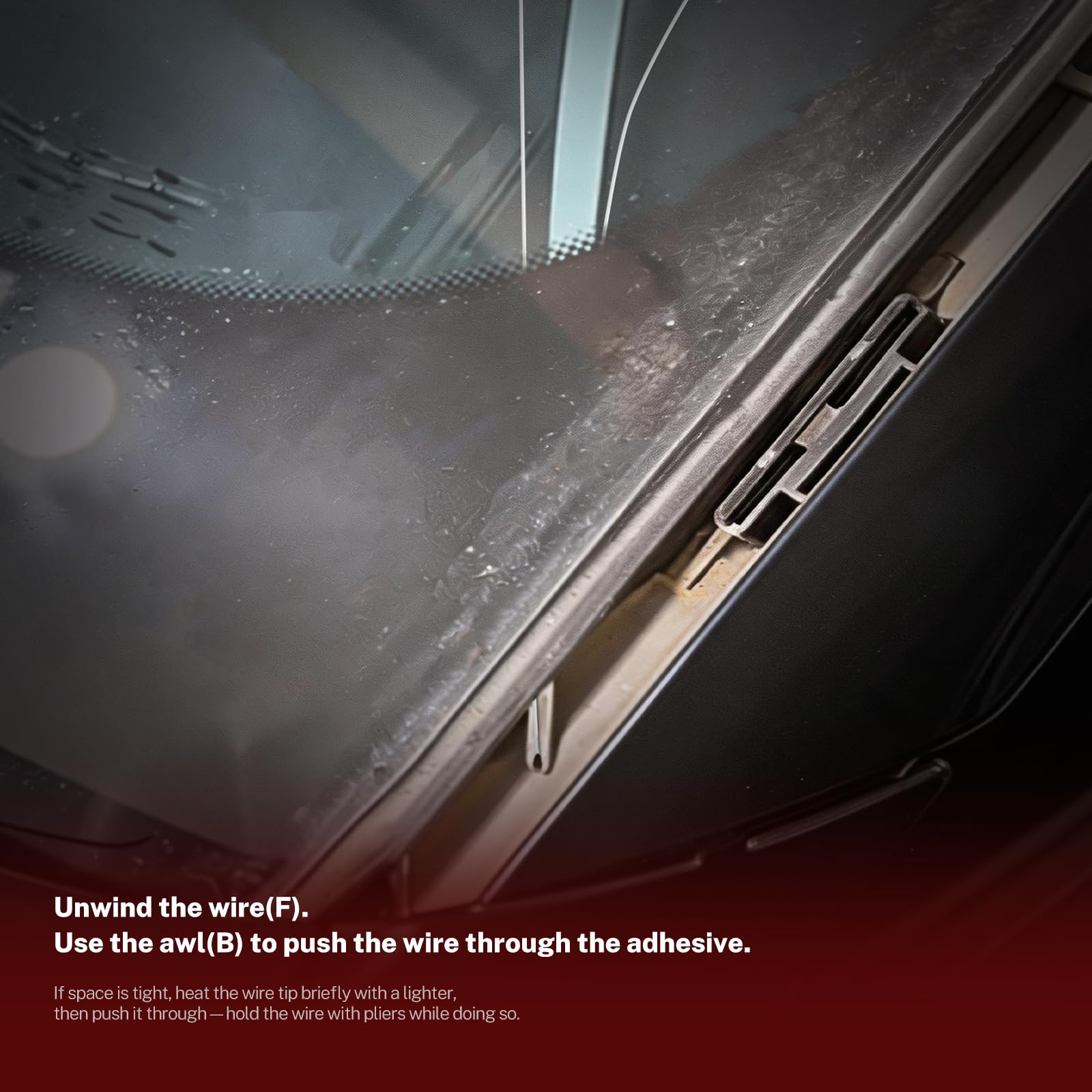 BILITOOLS pull scraper action removing adhesive, protects surrounding paint