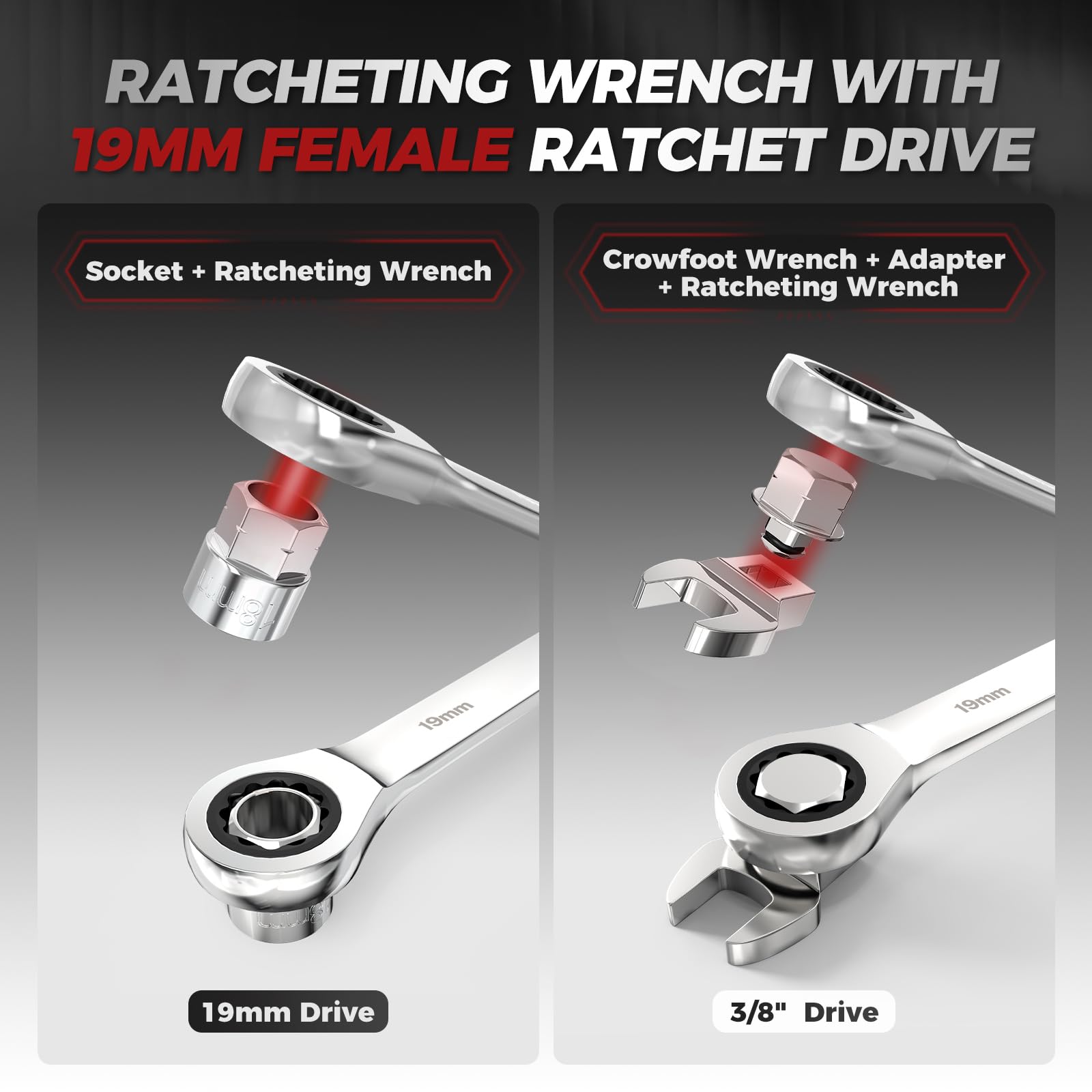 BILITOOLS ratcheting wrench detail offering controlled tensioner movement
