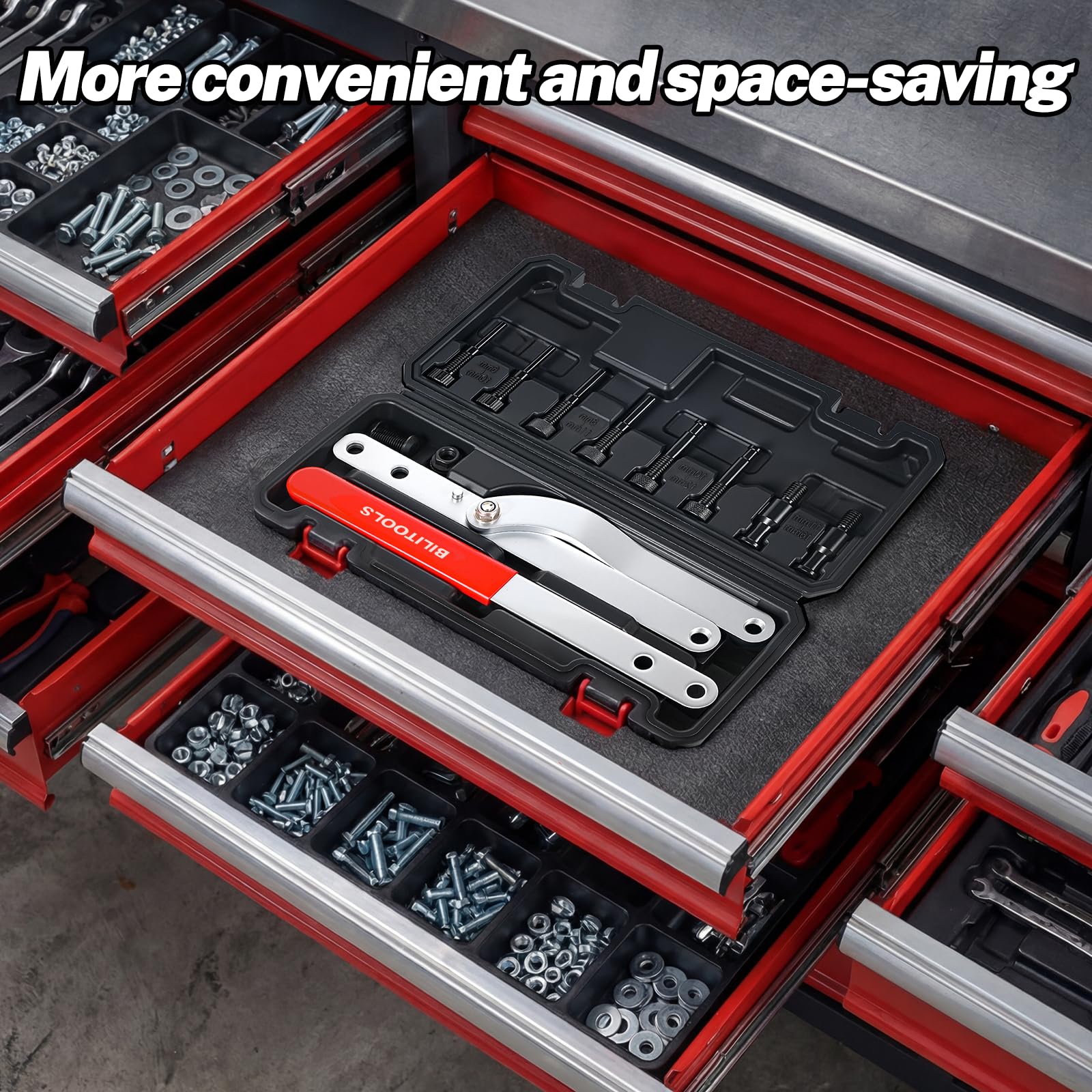 BILITOOLS size scale comparison showing kit compactness and toolbox-ready dimensions