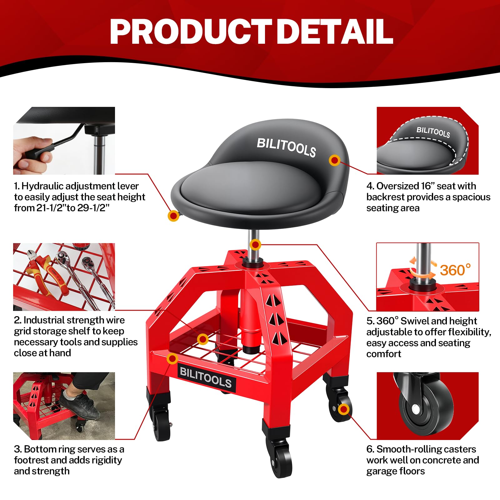 BILITOOLS stool next to toolbox to show scale and shop compatibility