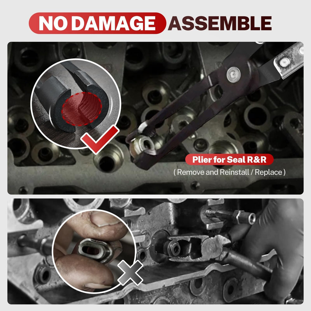 BILITOOLS straight valve stem seal pliers in use reaching tight areas