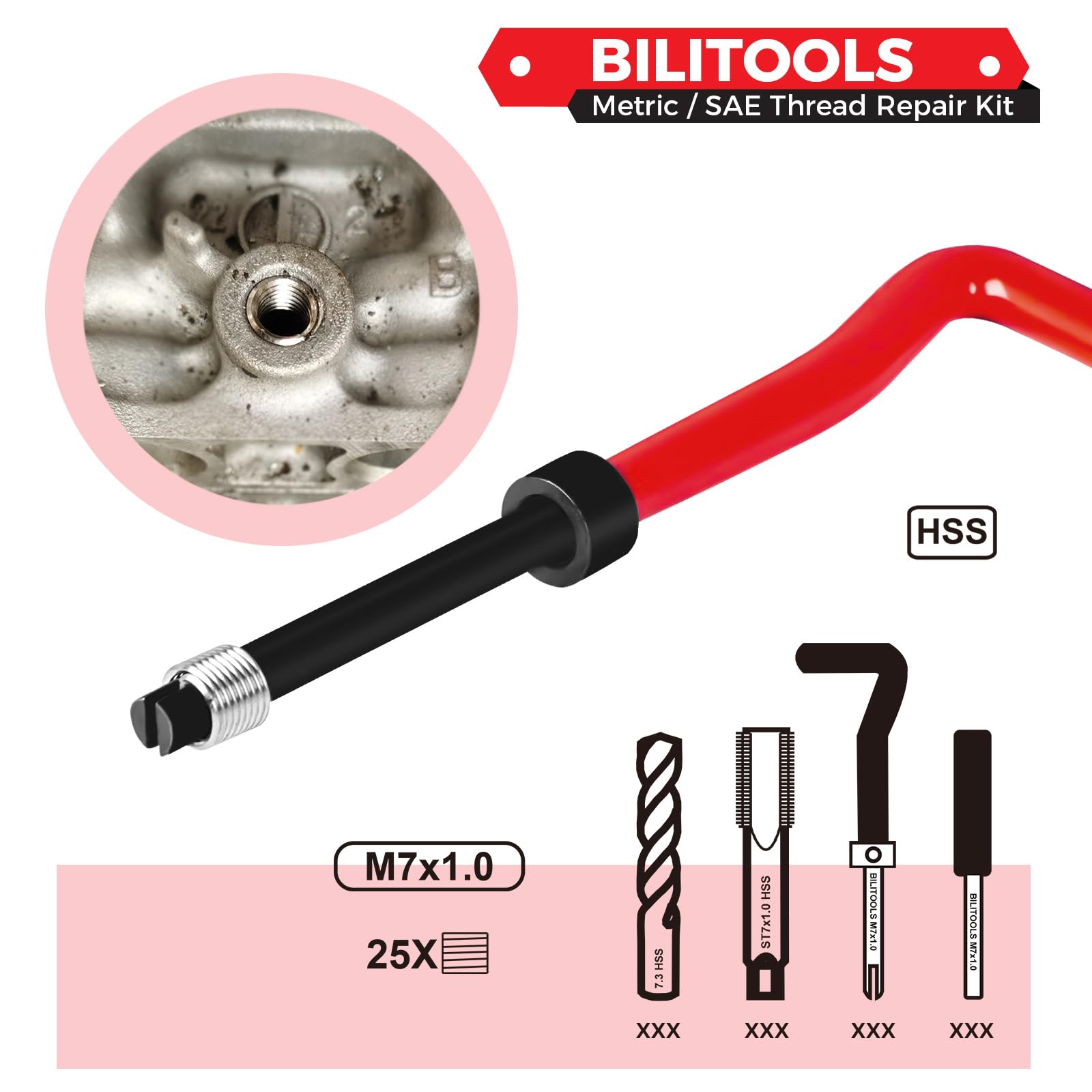 BILITOOLS thread tap detail demonstrating precise cutting and fit