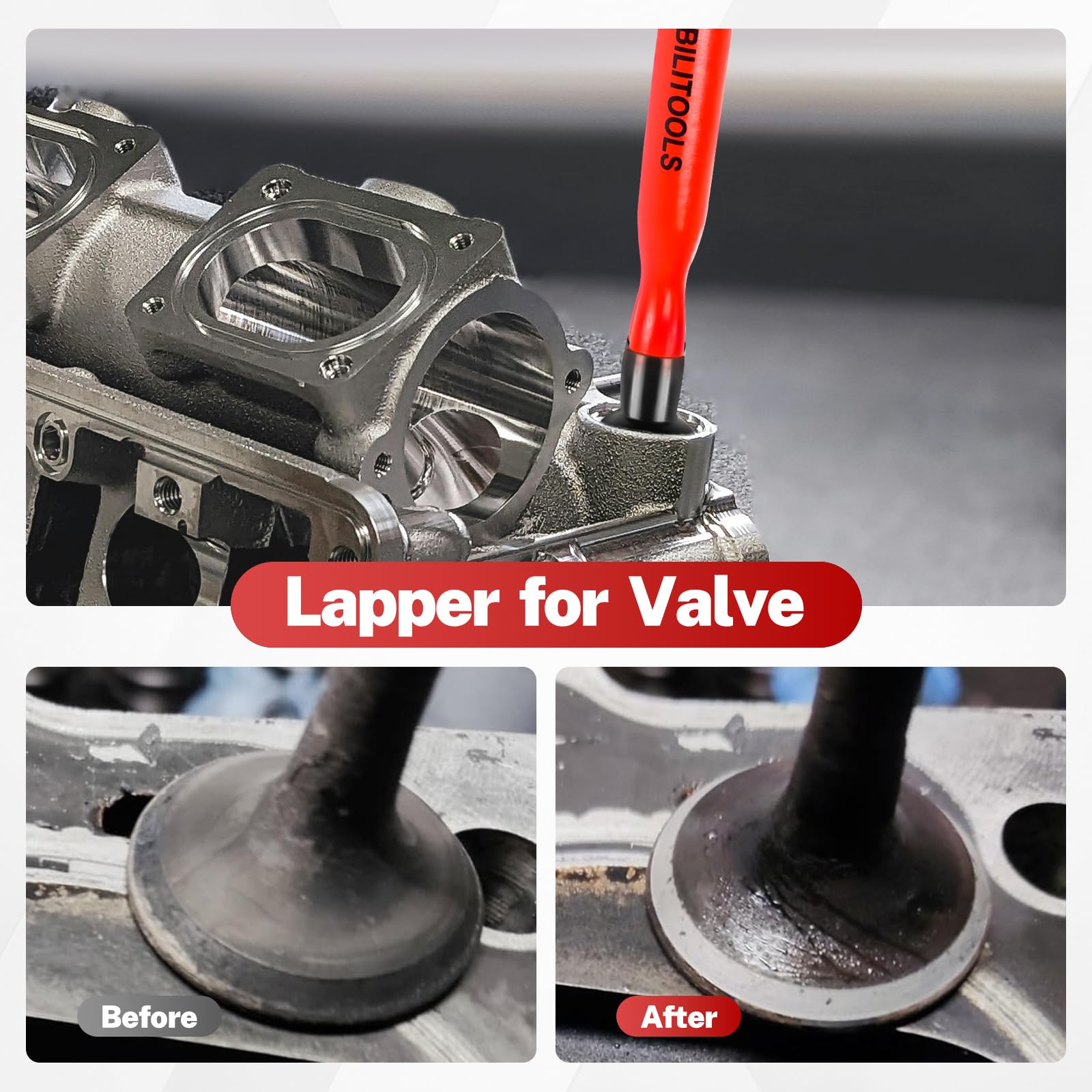 BILITOOLS wooden valve lappers with rubber cups for controlled lapping