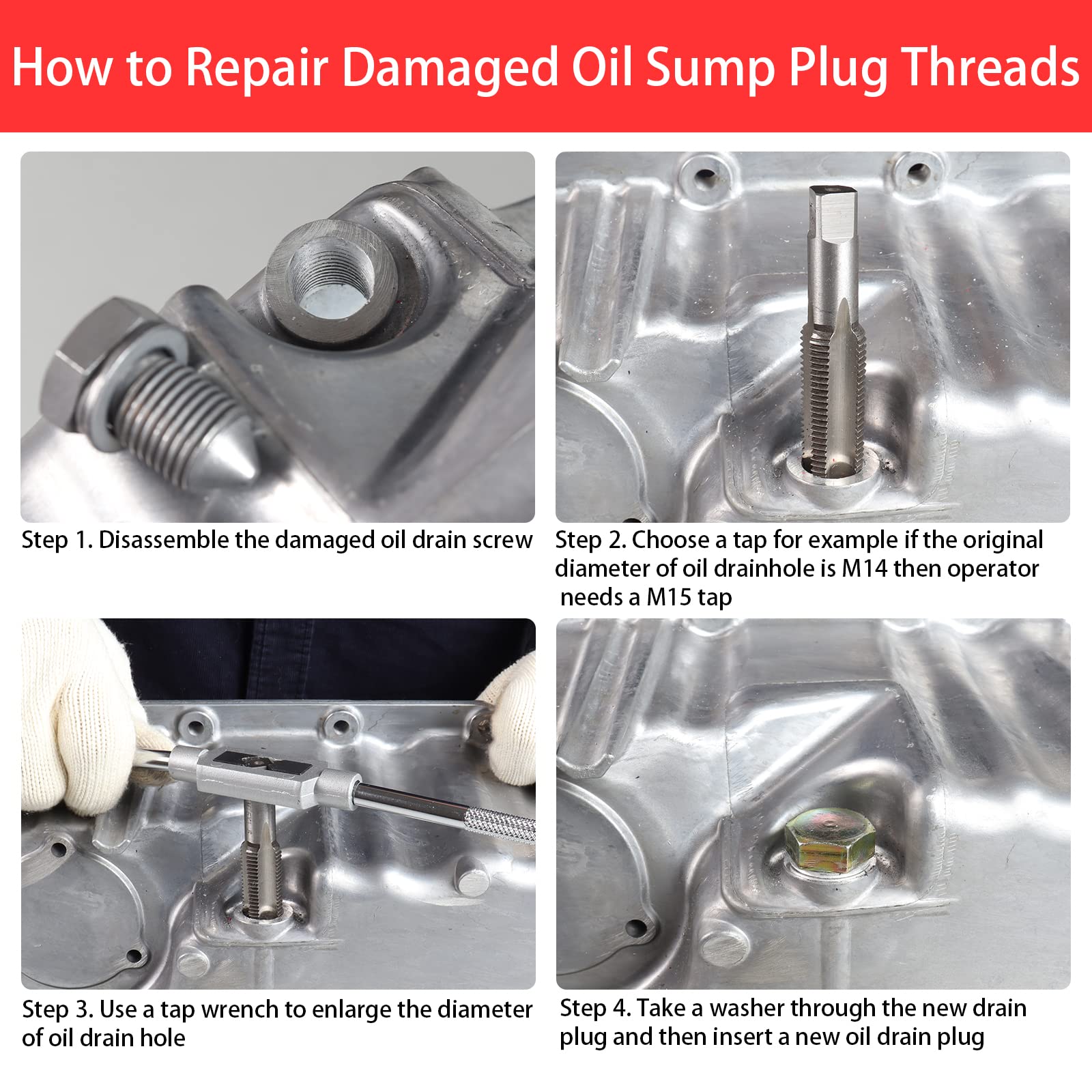 BILITOOLS layout of copper and aluminum washers highlighting sealing options for leak prevention