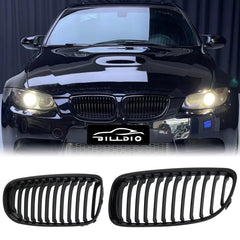 BILLDIO front view grille installed, shows sporty gloss black finish and refreshed appearance