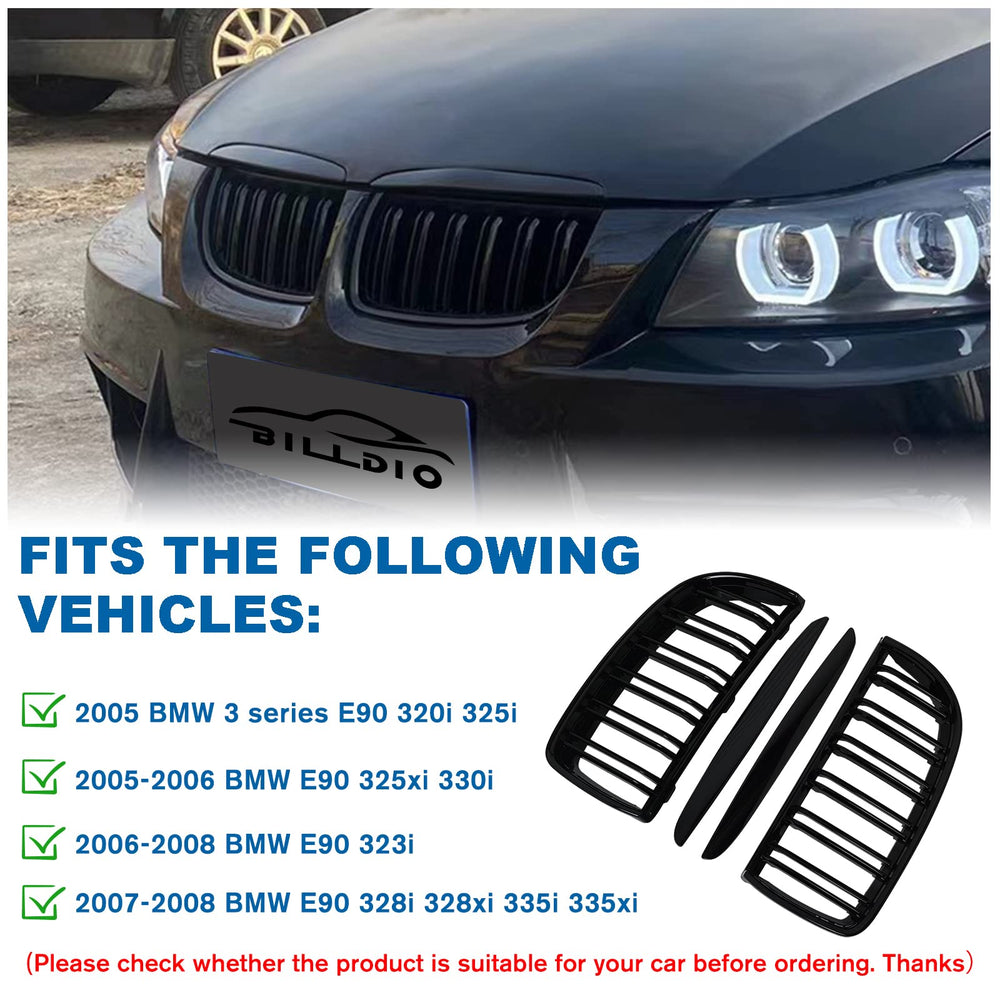 BILLDIO grille installed on E90 demonstrating sporty, refreshed look