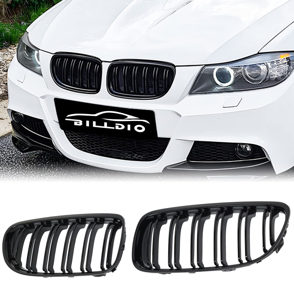 BILLDIO front view gloss black grille showing aggressive new look