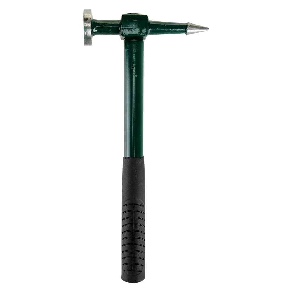 BinaryABC hammer front view showing balanced design and durable steel head for precise planishing