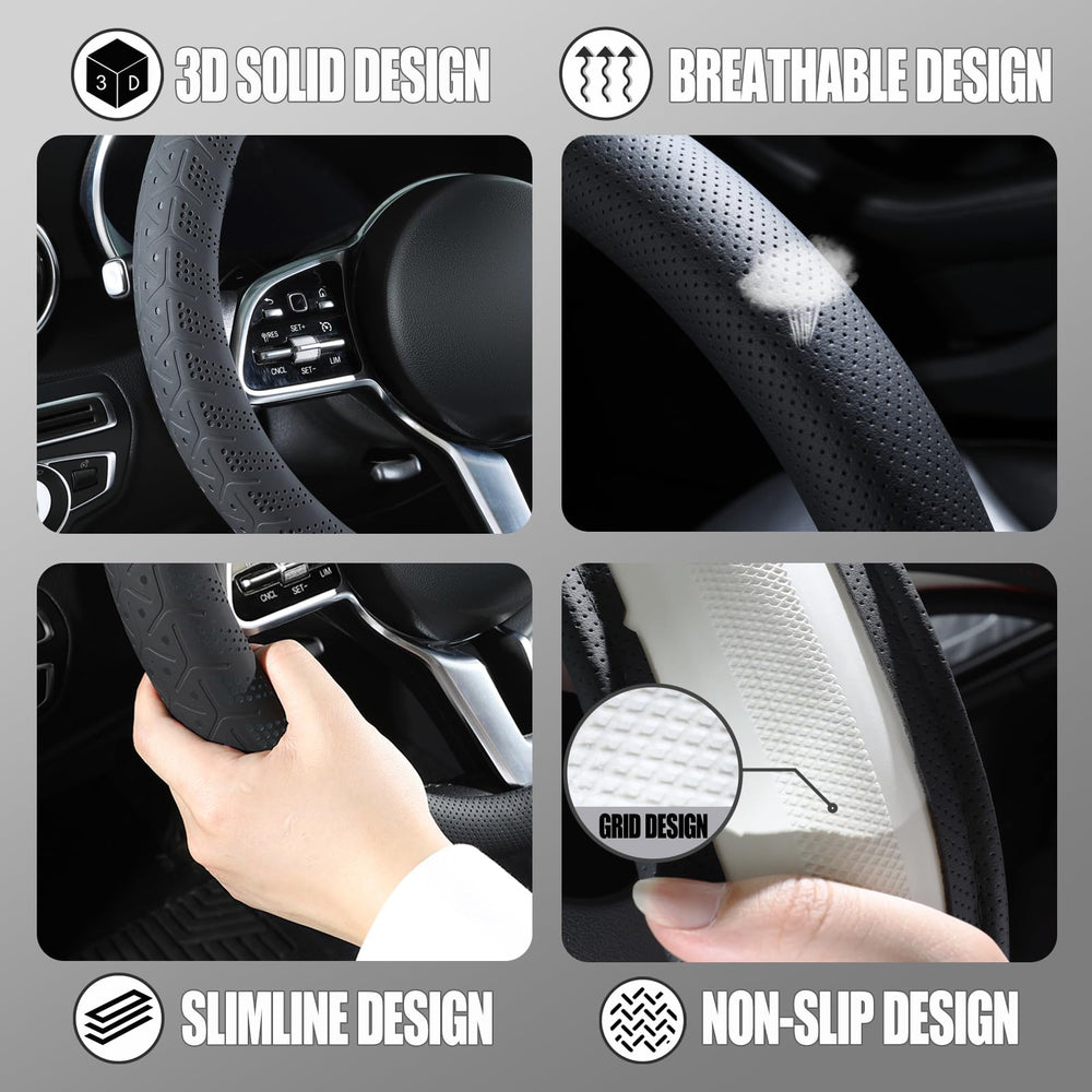 Binsheo inner non-slip lattice detail, secures cover firmly for safer steering