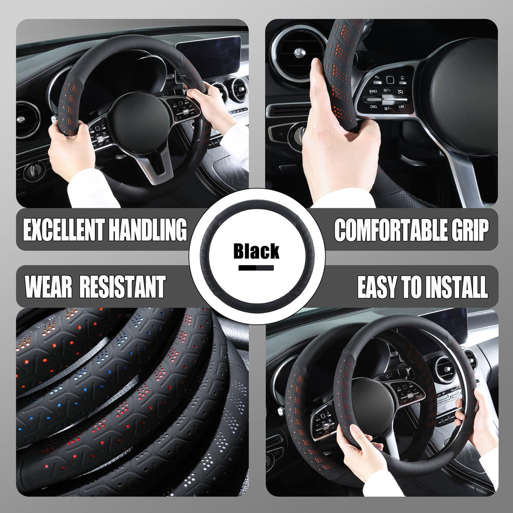 Binsheo installed on steering wheel inside car, provides slim fit and better control
