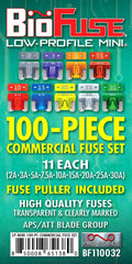 BIOFUSE fuse next to coin for scale demonstrating compact low-profile dimensions for tight fuse boxes