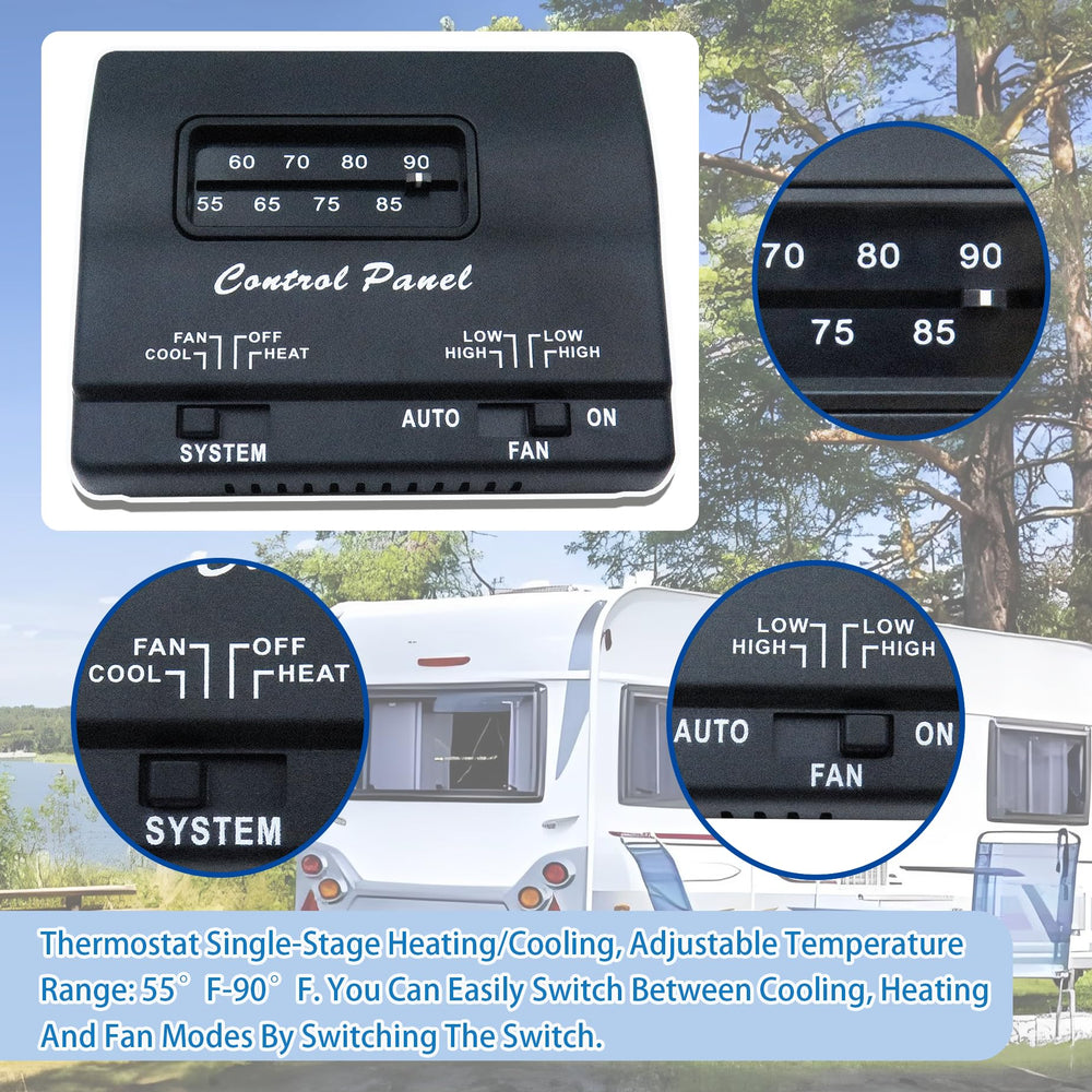 BIPIMIFI thermostat next to a coin showing compact size and easy placement