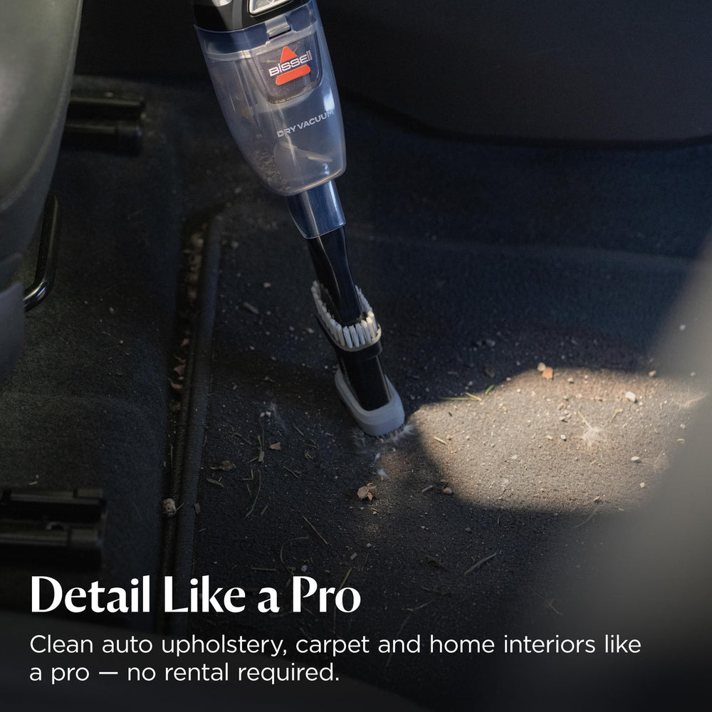 BISSELL Little Green professional-grade tools laid out, showing versatility for car interiors