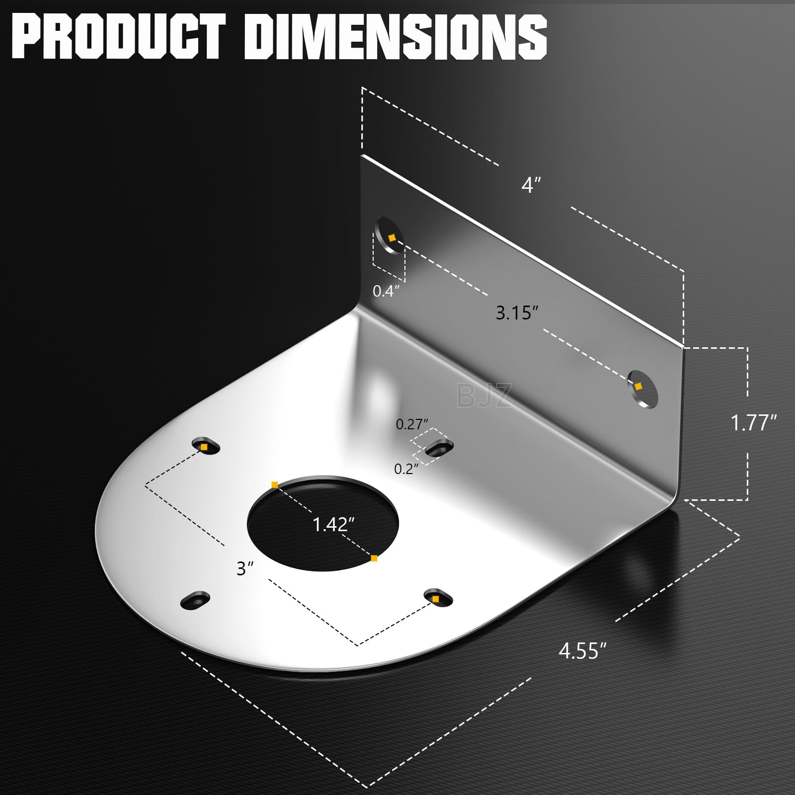 BJZ side-mounted bracket on truck illustrating flexible mounting positions